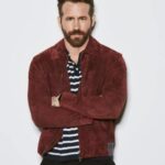 Ryan Reynolds Maroon Suede Leather Jacket