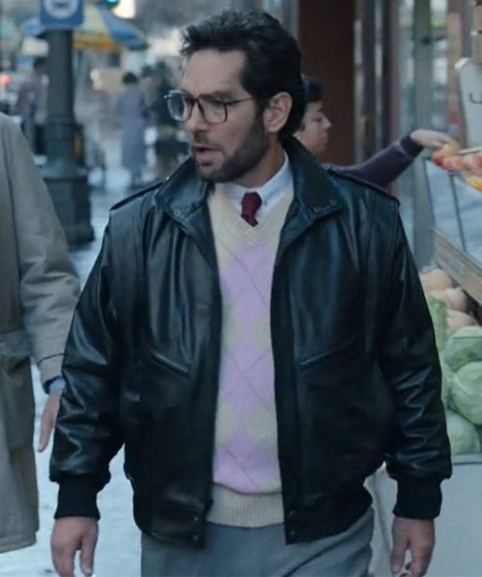 The Shrink Next Door Paul Rudd Leather Black Bomber Jacket