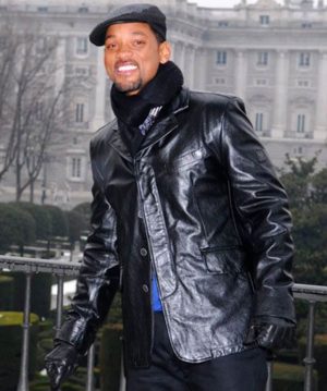 Will Smith Black Leather Blazer