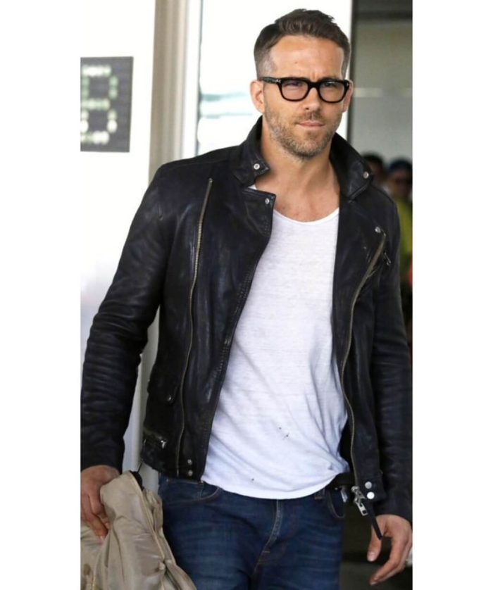 Ryan Reynolds Black Biker Jacket