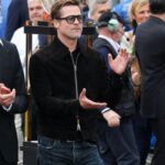 Brad Pitt Black Suede Real Leather Jacket