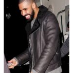 Drake Black Aviator Shearling Jacket