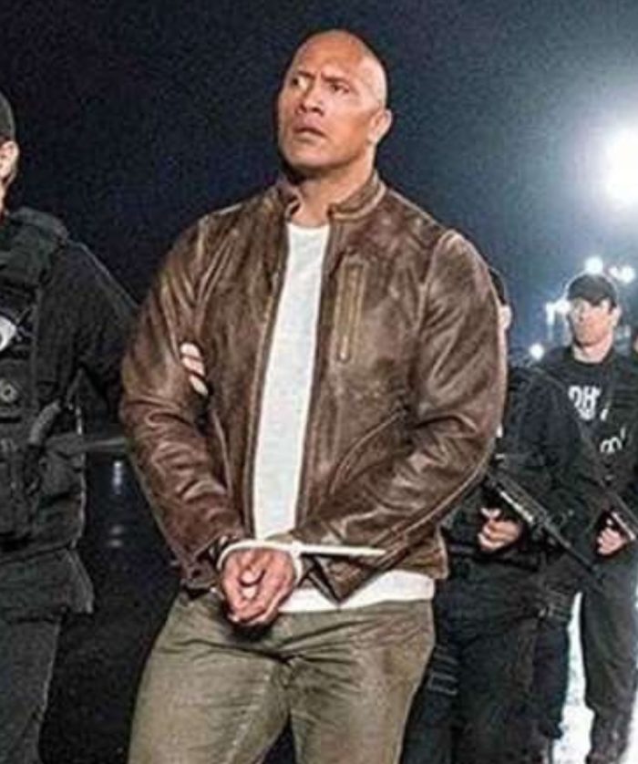 Dwayne Johnson Rampage Brown Leather Jacket
