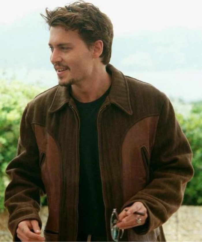 Johnny Depp Men Vintage Brown Jacket