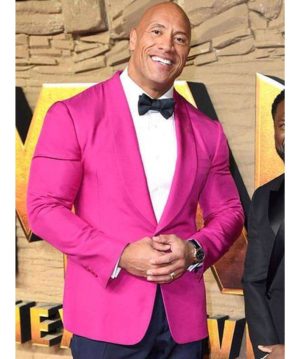 Jumanji-The-Next-Level Premiere Dwayne Johnson Pink Blazer
