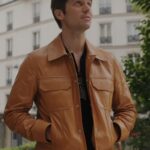 Lucas Bravo Emily in Paris Gabriel Leather Jacket