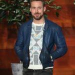 Ryan Gosling Blue Leather Jacket
