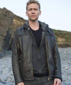 Tom Hiddleston Black Biker Leather Jacket