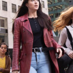 Dakota Johnson Madame Web Leather Coat - Image 2