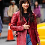 Dakota Johnson Madame Web Leather Coat USA