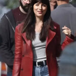Dakota Johnson Madame Web Leather Coat Jacket