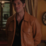 Lucas Bravo Emily in Paris Gabriel Brown Leather Jacket Online