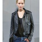 Jennifer Lawrence Black Leather Jacket