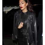 Nicole Scherzinger Belted Biker Jacket