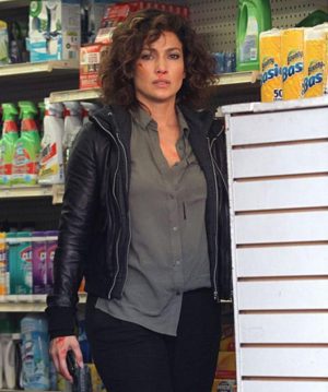 Shades-of-Blue-Harlee Santos Black Hooded Leather Jacket