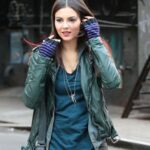 Victoria Justice Green Leather Jacket