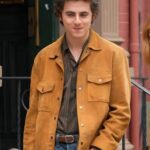 A-Complete-Unknown Timothee Chalamet Leather Brown Jacket