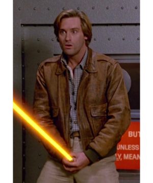 Bill Pullman Lone Starr Spaceballs Leather Brown Jacket
