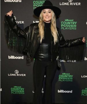 Billboard-Country-Power Players Lainey Wilson Fringe Black Jacket