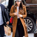 Dakota Johnson Suede Leather Coat