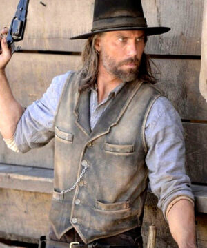 Hell on Wheels Cullen Bohannon Distressed Leather Vest USA Black