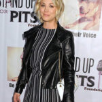 Kaley Cuoco Black Biker Leather Jacket