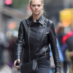 Kate Upton Black Leather Jacket