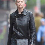Kate Upton Black Leather Jacket