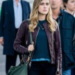 Manifest Michaela Stone Maroon Leather Jacket