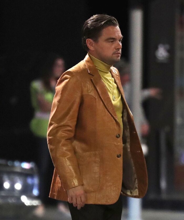 Once Upon a Time in Hollywood Leonardo DiCaprio Brown Leather Coat