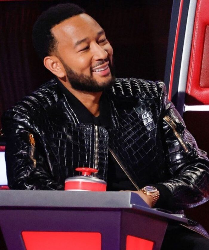 The Voice John Legend Black Faux Leather Jacket