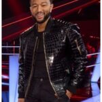 The Voice John Legend Crocodile Faux Leather Jacket