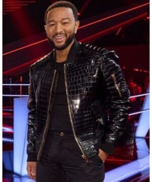 The Voice John Legend Crocodile Faux Leather Jacket
