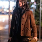 A Complete Unknown Monica Barbaro Leather Coat