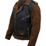 Billy Connolly Route 66 Motorcycle Leather Jacket Men