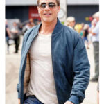 Brad Pitt F1 Blue Leather Jacket
