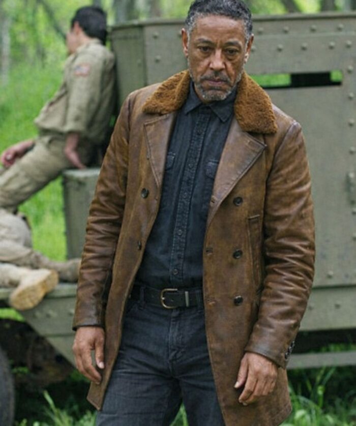 Giancarlo Esposito Revolution Brown Leather Jacket Men