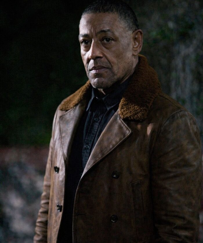 Giancarlo Esposito Revolution Brown Leather Jacket Outfit