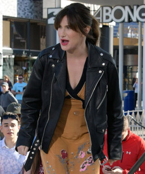 Kathryn Hahn Black Leather Jacket Men