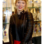 Lea Seydoux Black Leather Jacket