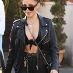 Madison Beer Black Leather Jacket