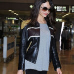 Olga Kurylenko Black Leather Jacket Women