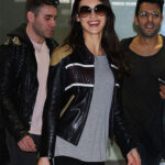 Olga Kurylenko Black Leather Jacket