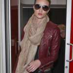 Rosie Huntington Leather Jacket Women