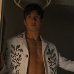 Barry Keoghan Saltburn Oliver Quick Green Leaf Embroidery Jacket Men