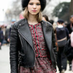 Sasha Luss Black Biker Leather Jacket