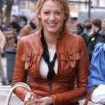 Blake Lively Gossip Girl Brown Leather Jacket