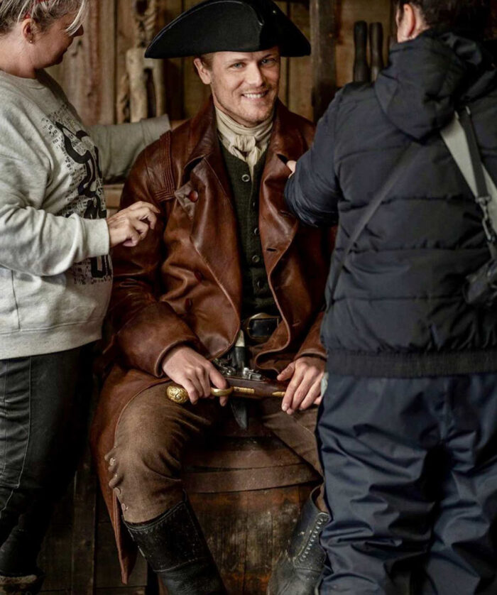 Jamie Fraser Outlander Brown Leather Coat Outfit Sale