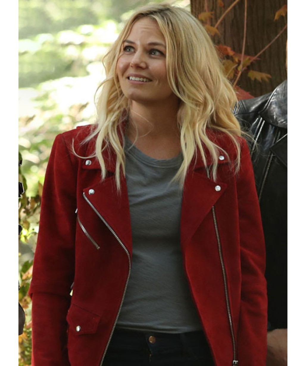 Jennifer Morrison Once Upon A Time Emma Swan Jacket – Women’s Distressed Brown Real Leather Motorcycle Style