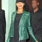 Rihanna Green Leather Jacket
